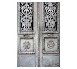 Rustic Gray Door Framed Print by Rebecca Plotnick