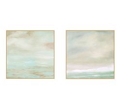 Sea Foam Mist Framed Canvas