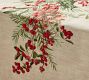Holly Berry Embroidered Cotton/Linen Table Runner