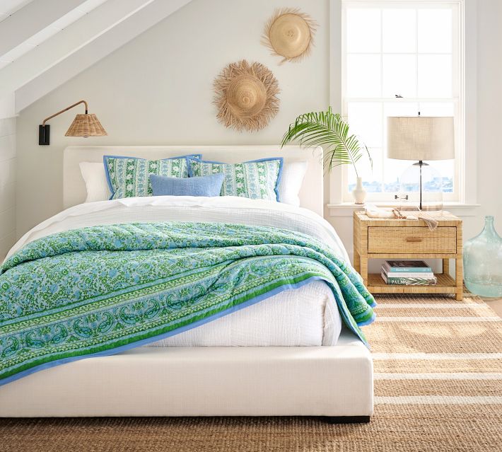 Carmel Low Upholstered Bed | Pottery Barn