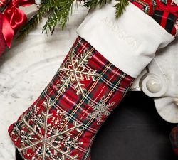 Embellished Plaid Stockings