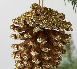 Glittered Natural Pinecone Ornament