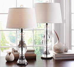 Marston Crystal &amp; Iron Table Lamp (25"-28")