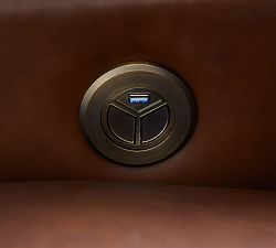 Turner Square Arm Leather Media Chair - Row of 2