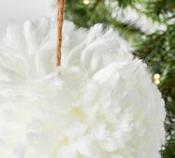 White Fuzzy Ball Ornament