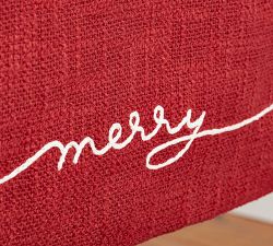 Holiday Sentiment Embroidered Cotton Table Runner