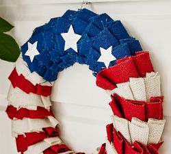 Liberty Handcrafted Burlap Wreath