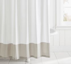 Linwood Border Linen Cotton Shower Curtain