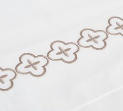 Trellis Embroidered Organic Percale Sheet Set