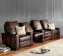 Turner Square Arm Leather Media Chair - Row of 4