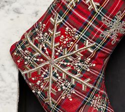 Embellished Plaid Stockings