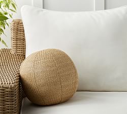 Faux Natural Fiber Outdoor Sphere Pillow