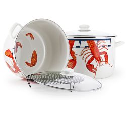 Golden Rabbit Sealife Enamel Stock Pot