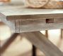Indio Eucalyptus X-Base Extendable Outdoor Dining Table (77"-102")