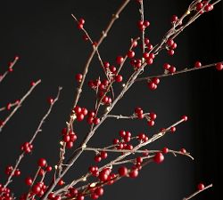 Lit Faux Red Berry Branch
