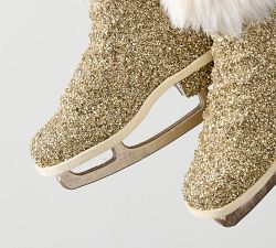 Sparkly Gold Skates Ornament