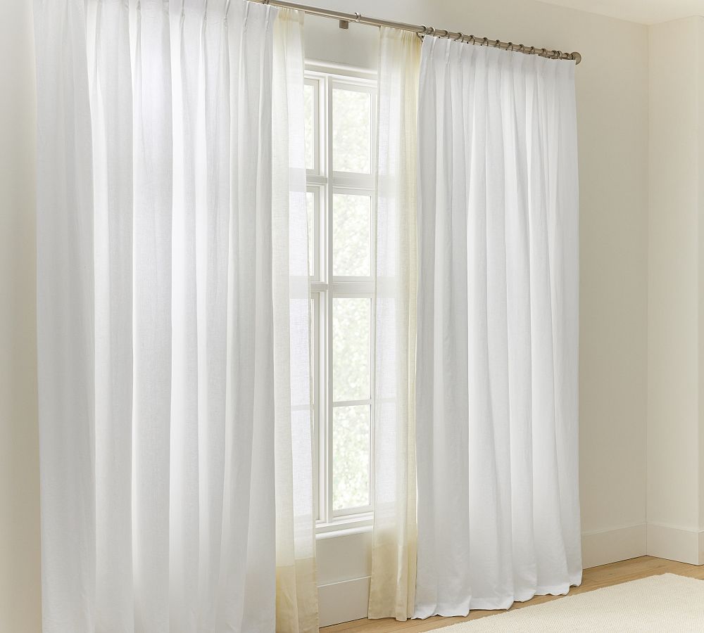 Belgian Flax Linen Pinch Pleat Curtain by Pottery Barn