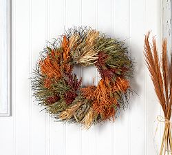 Faux Harvest Autumn Wreath