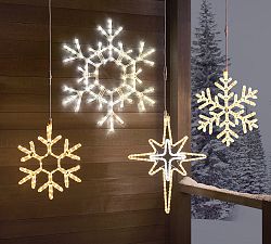 LED Lit Warm White Snowflakes