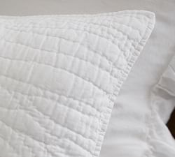 Open Box: Belgian Flax Linen Handcrafted Quilted Sham