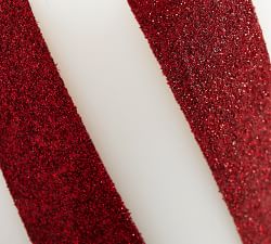 Premium Flickering Flameless Wax Pillar Candles - Candy Striped