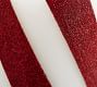 Premium Flickering Flameless Wax Pillar Candles - Candy Striped