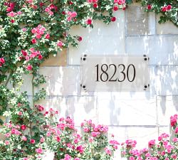 Frosted Beveled Crystal trajan Engraved Address Sign