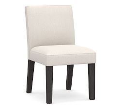 Open Box: Classic Upholstered Dining Side Chair - Blackened Oak Legs, Sunbrella Performance Chenille Salt