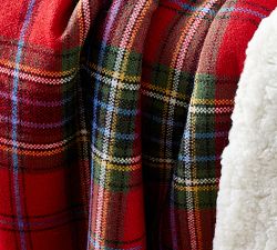 Stewart Plaid with Sherpa Back Throw