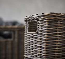Wicker Weave Lidded Baskets