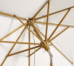 9' Round Outdoor Capri Patio Umbrella &ndash; Teak Tilt Frame​