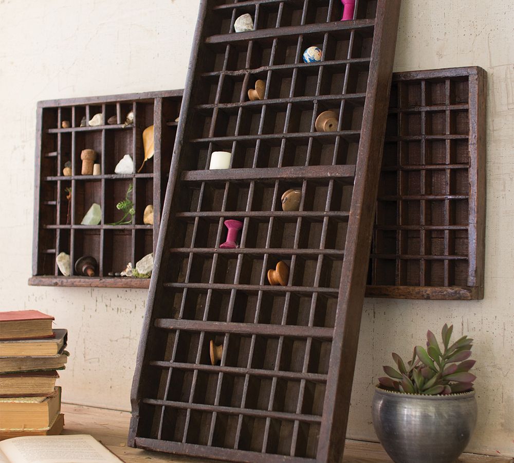 Wooden Printers Tray Wall Art by Pottery Barn