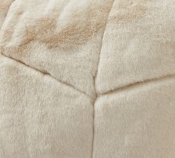 Quilted Alpaca Faux Fur Lumbar Pillow Cover