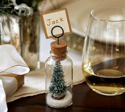 Snowy Tree Cloche Placecard Holder, Set of 4