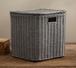 Wicker Weave Lidded Baskets