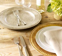 Beaded Gilt Charger Plate