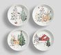 Christmas in the Country Stoneware Salad Plates - Mixed Set of 4