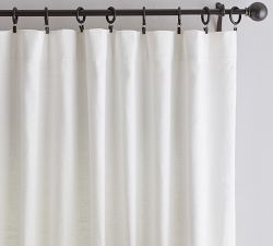 Custom Emery Linen Blackout Curtain - White