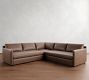 Pacifica Slim Arm Leather 3-Piece L-Shaped Sectional (106")