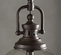 Duke Oversized Recycled Glass &amp; Metal Pendant (16")