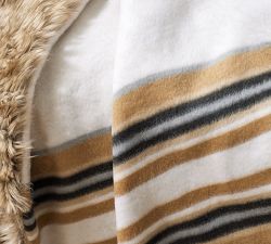 Pendleton® Yakima Faux Fur Back Stripe Throw