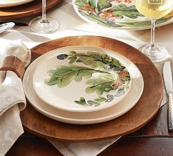 Vintage Handcrafted Acacia Wood Charger Plate