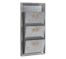 Galvanized System 3-Tier Letter File Bin
