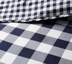Gingham Check Reversible Percale Duvet Cover &amp; Shams