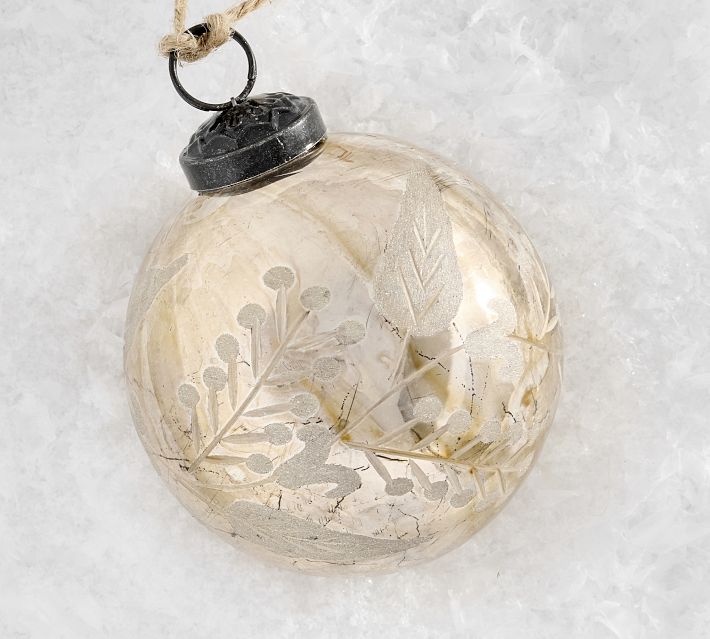 Silver Etched Ornament Box - Set of 6 | Pottery Barn