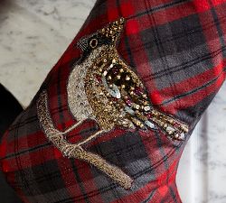 Embellished Plaid Stockings