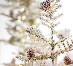 Lit Faux Snowy Pine Trees