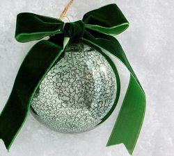 Mercury Glass Ball Ornaments with Bows - Set of 4