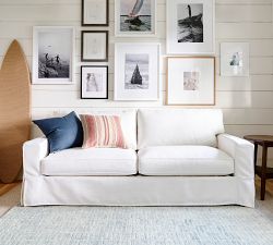 PB Comfort Square Arm Slipcovered Sofa (62"-118")
