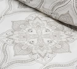Sonya Medallion Organic Percale Duvet Cover